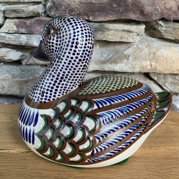 VTG Tonala Mexico Duck Pottery Folk Art Hand Painted Mexican Figurine - Picture 6 of 8